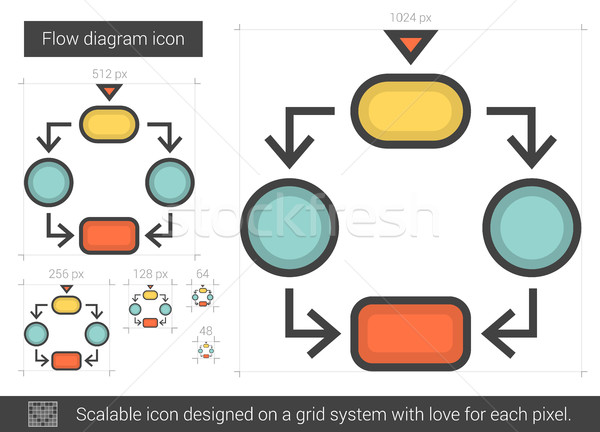 Flow diagram line icon. Stock photo © RAStudio