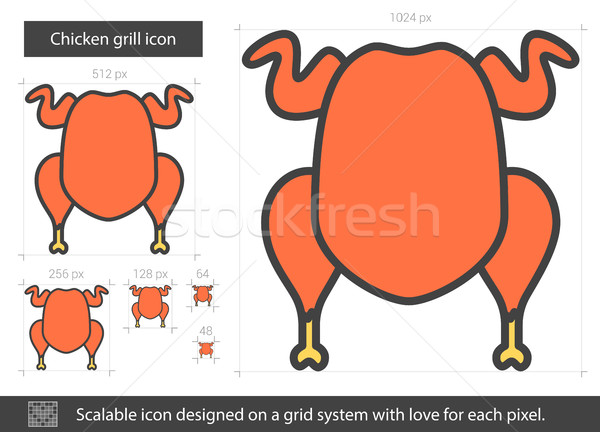 Chicken grill line icon. Stock photo © RAStudio