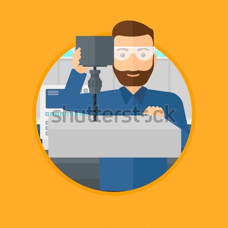 Cashier holding credit card at the checkout. Stock photo © RAStudio