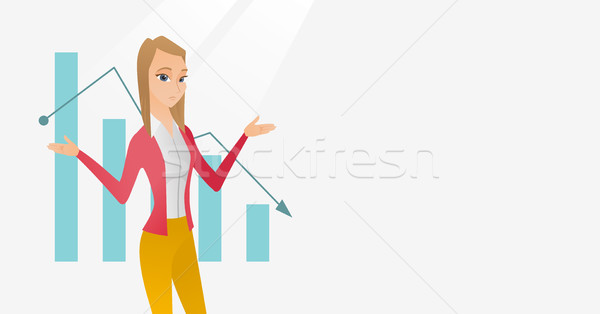 Bancrupt business woman vector illustration. Stock photo © RAStudio