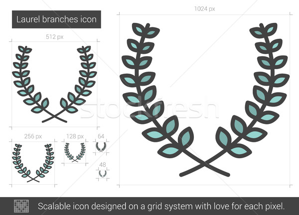 Laurier ligne icône vecteur isolé [[stock_photo]] © RAStudio