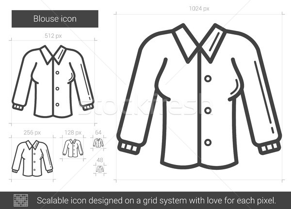 блузка линия икона вектора изолированный белая блузка Сток-фото © RAStudio