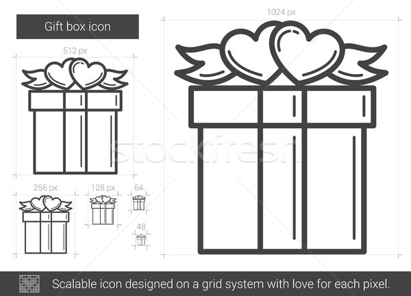 Gift box line icon. Stock photo © RAStudio