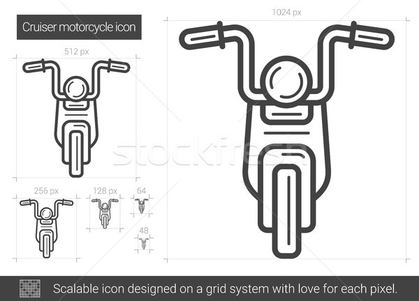 Cruiser motorcycle line icon. Stock photo © RAStudio