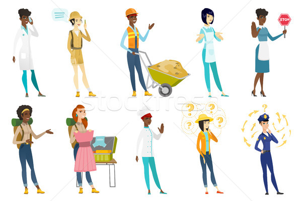 Professional women vector illustrations set. Stock photo © RAStudio