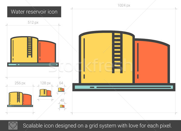 воды водохранилище линия икона вектора изолированный Сток-фото © RAStudio