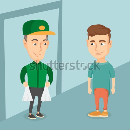 Delivery man delivering groceries to customer. Stock photo © RAStudio