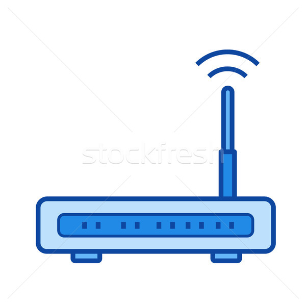 Wifi routeur ligne icône vecteur isolé Photo stock © RAStudio