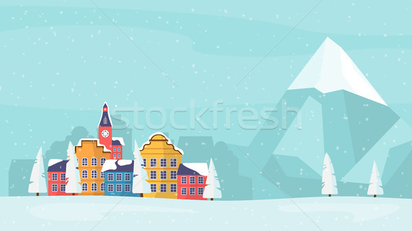 Winter Holiday family card, banner, poster. Stock photo © RAStudio