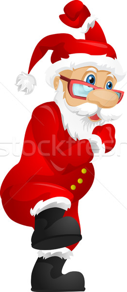 Foto stock: Papai · noel · isolado · branco · vetor · eps