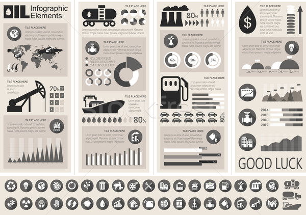 Oil Industry Infographic Template Stock photo © RAStudio