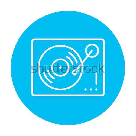 Gramofonu line ikona internetowych komórkowych infografiki Zdjęcia stock © RAStudio