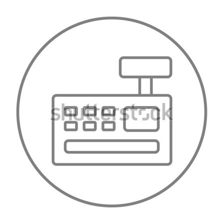 Caja registradora máquina línea icono web móviles Foto stock © RAStudio