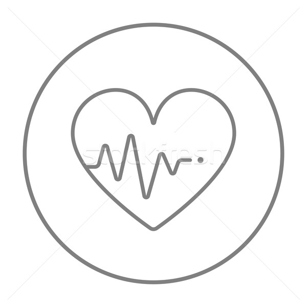Serca kardiogram line ikona symbol internetowych Zdjęcia stock © RAStudio