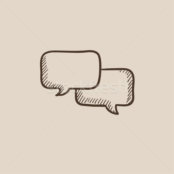 Beszéd négyzetek rajz ikon háló mobil Stock fotó © RAStudio