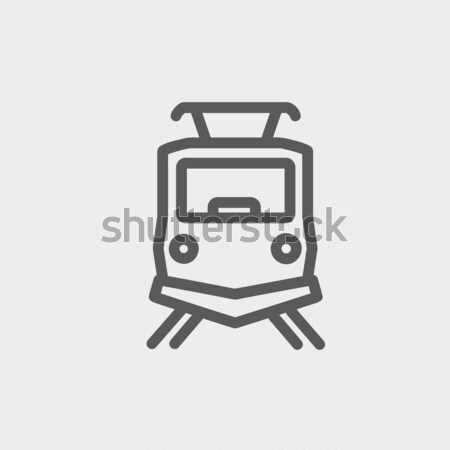 Foto stock: Frente · vista · tren · línea · icono · esquinas