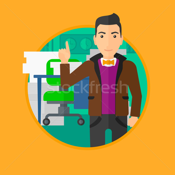 Businessman pointing up with his forefinger. Stock photo © RAStudio