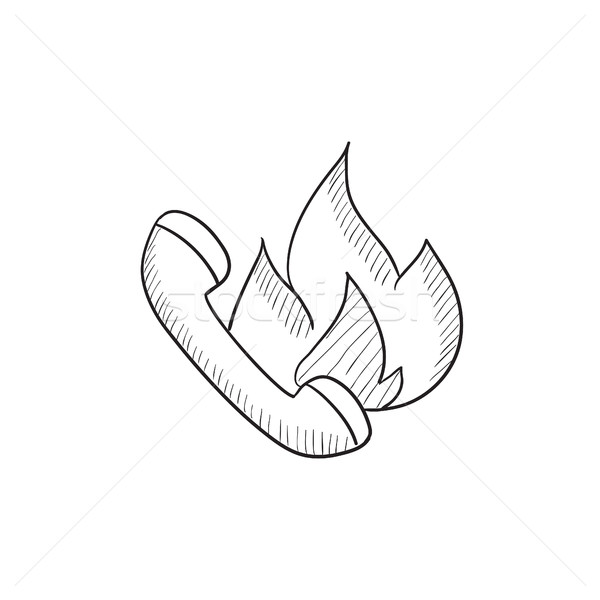 горячая линия эскиз икона вектора изолированный рисованной Сток-фото © RAStudio
