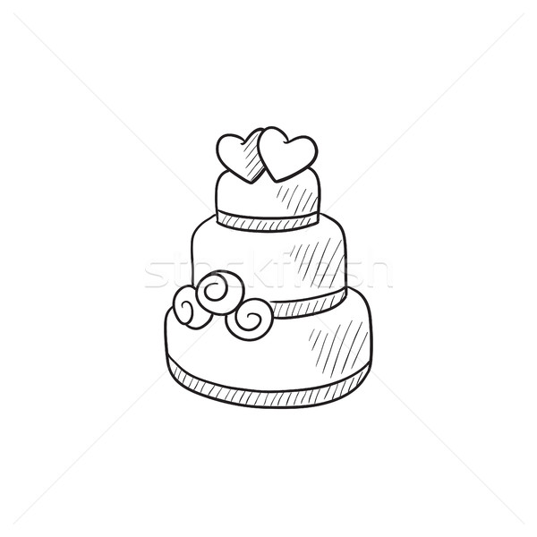 Wedding cake sketch icona vettore isolato Foto d'archivio © RAStudio