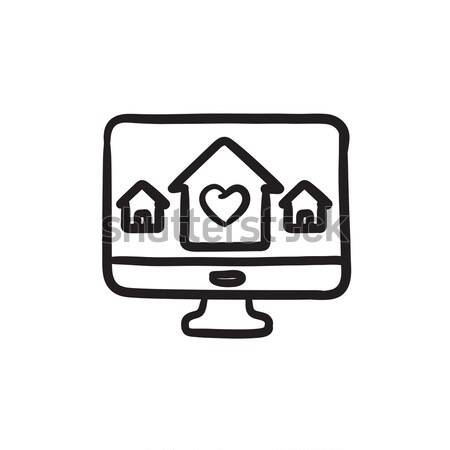 Stock photo: Smart house technology sketch icon.