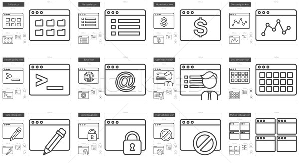 Application line icon set. Stock photo © RAStudio