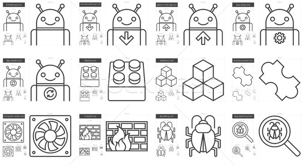 商業照片: 編程 · 線 · 向量 · 孤立 · 白