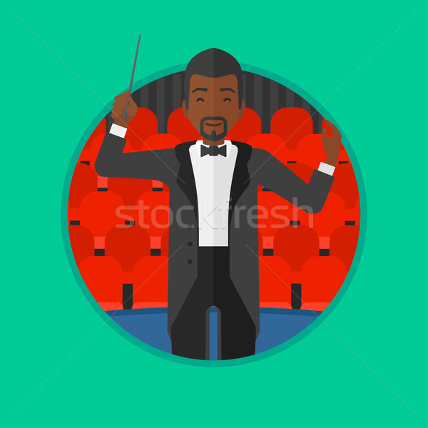 Conductor directing with baton vector illustration Stock photo © RAStudio