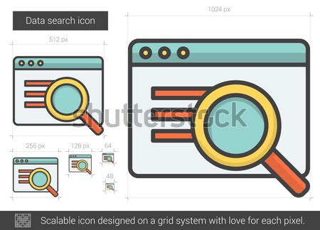 Data search line icon. Stock photo © RAStudio