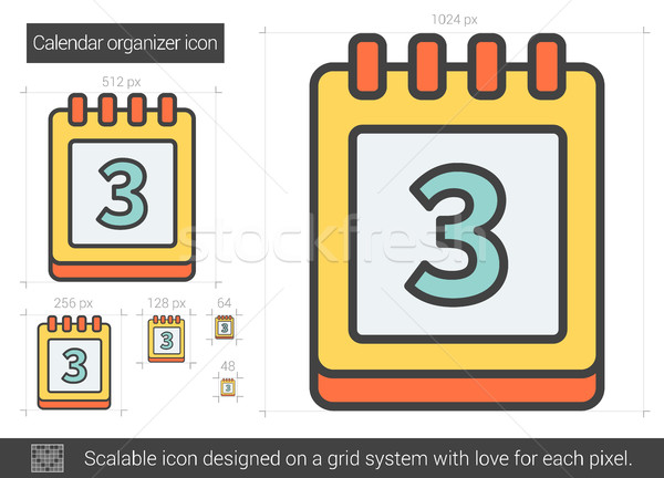 Takvim organizatör hat ikon vektör yalıtılmış Stok fotoğraf © RAStudio