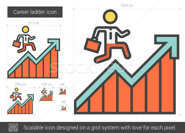 Foto stock: Carrera · escalera · línea · icono · vector · aislado