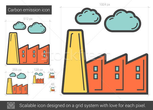 Carbon emission line icon. Stock photo © RAStudio
