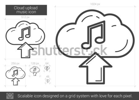 Cloud upload music line icon. Stock photo © RAStudio