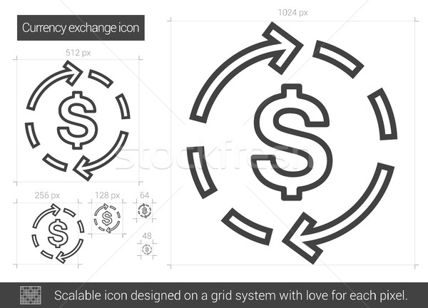 валюта обмена линия икона вектора изолированный Сток-фото © RAStudio