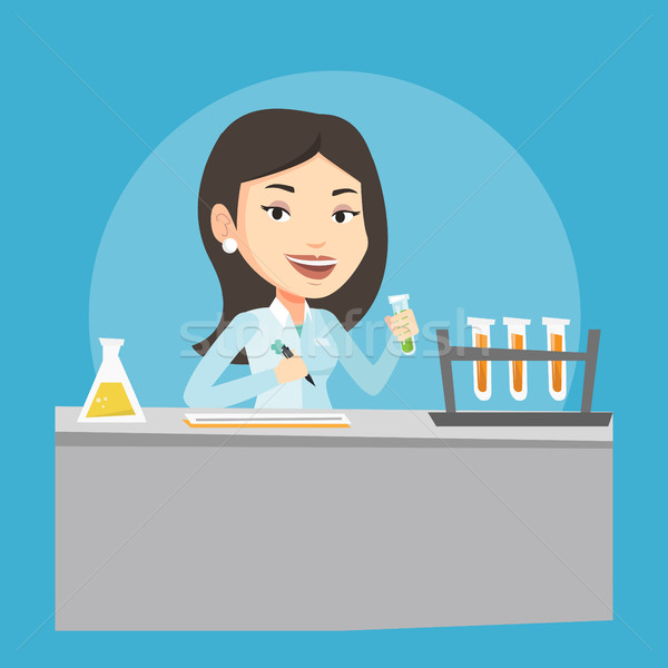 Laboratory assistant working vector illustration. Stock photo © RAStudio