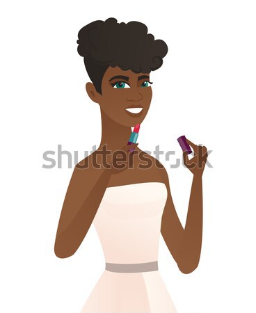 Woman pressing like button vector illustration. Stock photo © RAStudio