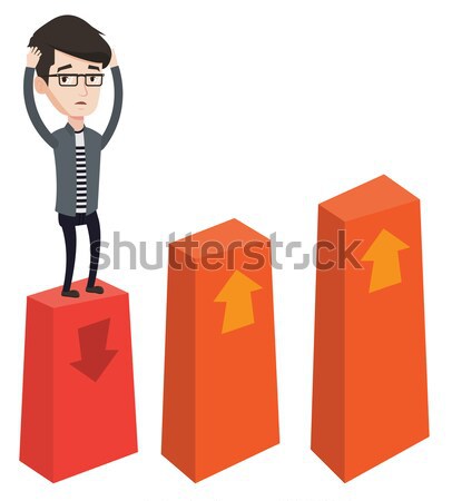 Bankrupt on chart going down vector illustration. Stock photo © RAStudio