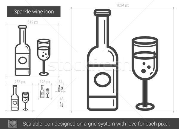 Sparkle wine line icon. Stock photo © RAStudio