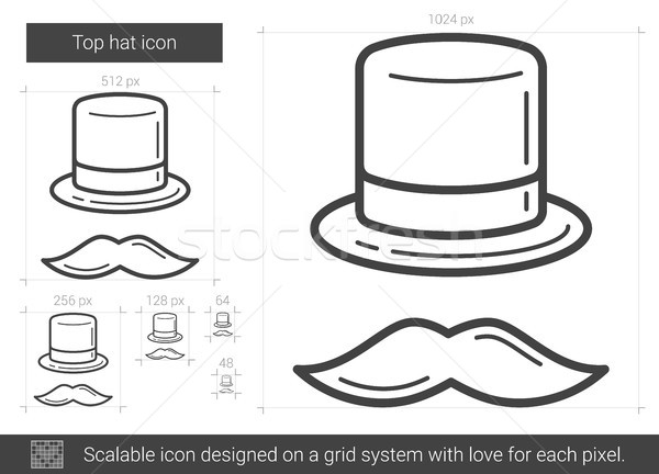 Top Hat линия икона вектора изолированный Сток-фото © RAStudio