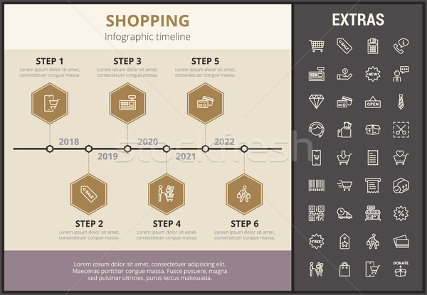 Shopping infografica modello elementi icone timeline Foto d'archivio © RAStudio