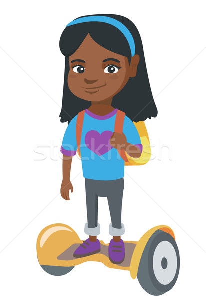 African schoolgirl riding on gyroboard to school. Stock photo © RAStudio