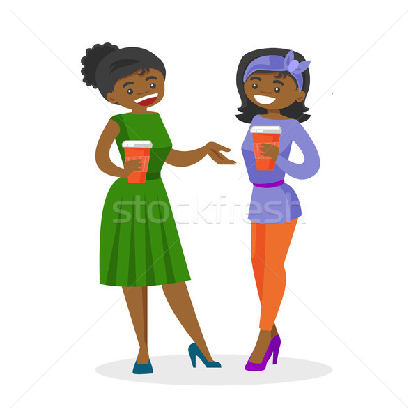 üzlet nők iszik kávé kettő fiatal Stock fotó © RAStudio