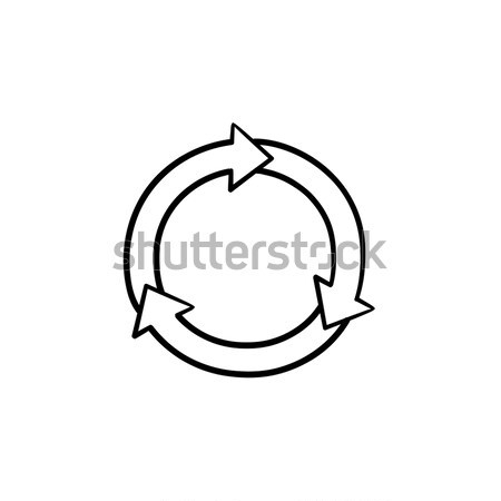 Drawing Sketch Outline Circular Arrow Refresh  Citypng