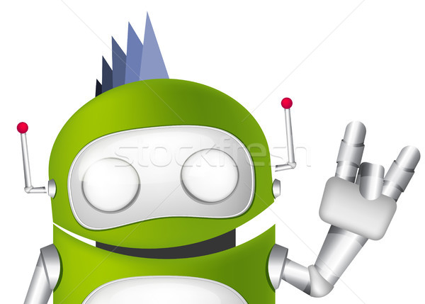 Aranyos robot rajzfilmfigura avatar vektor eps Stock fotó © RAStudio