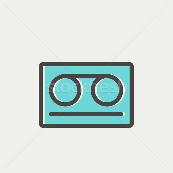 Cassette tape thin line icon Stock photo © RAStudio