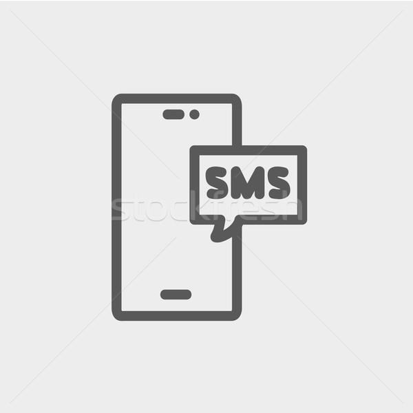 Mobiltelefon sms konzerv fogad küld üzenetek Stock fotó © RAStudio