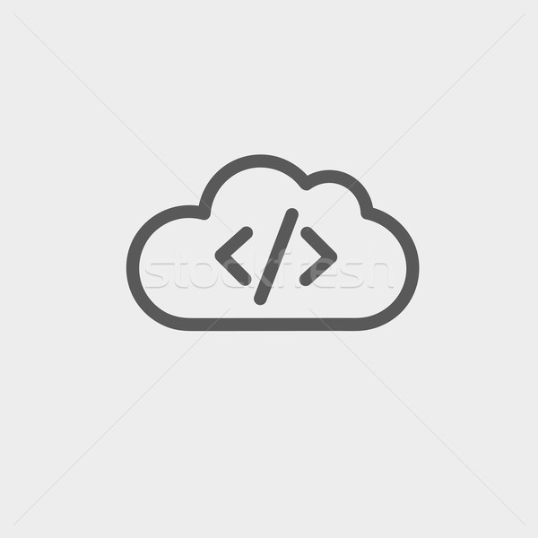 файла облаке приложения тонкий линия икона Сток-фото © RAStudio