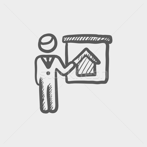 Real estate agent training sketch icon Stock photo © RAStudio