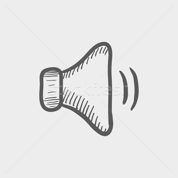 Hangszóró hangerő rajz ikon háló mobil Stock fotó © RAStudio