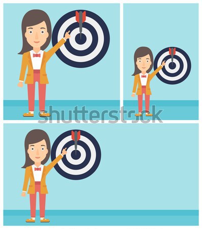 Businessman with target board. Stock photo © RAStudio