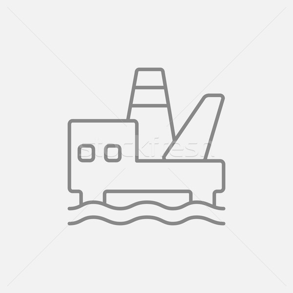 Offshore olie lijn icon web Stockfoto © RAStudio